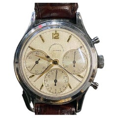 Heuer Abercrombie & Fitch Triple Chronograph circa 1940s Men's