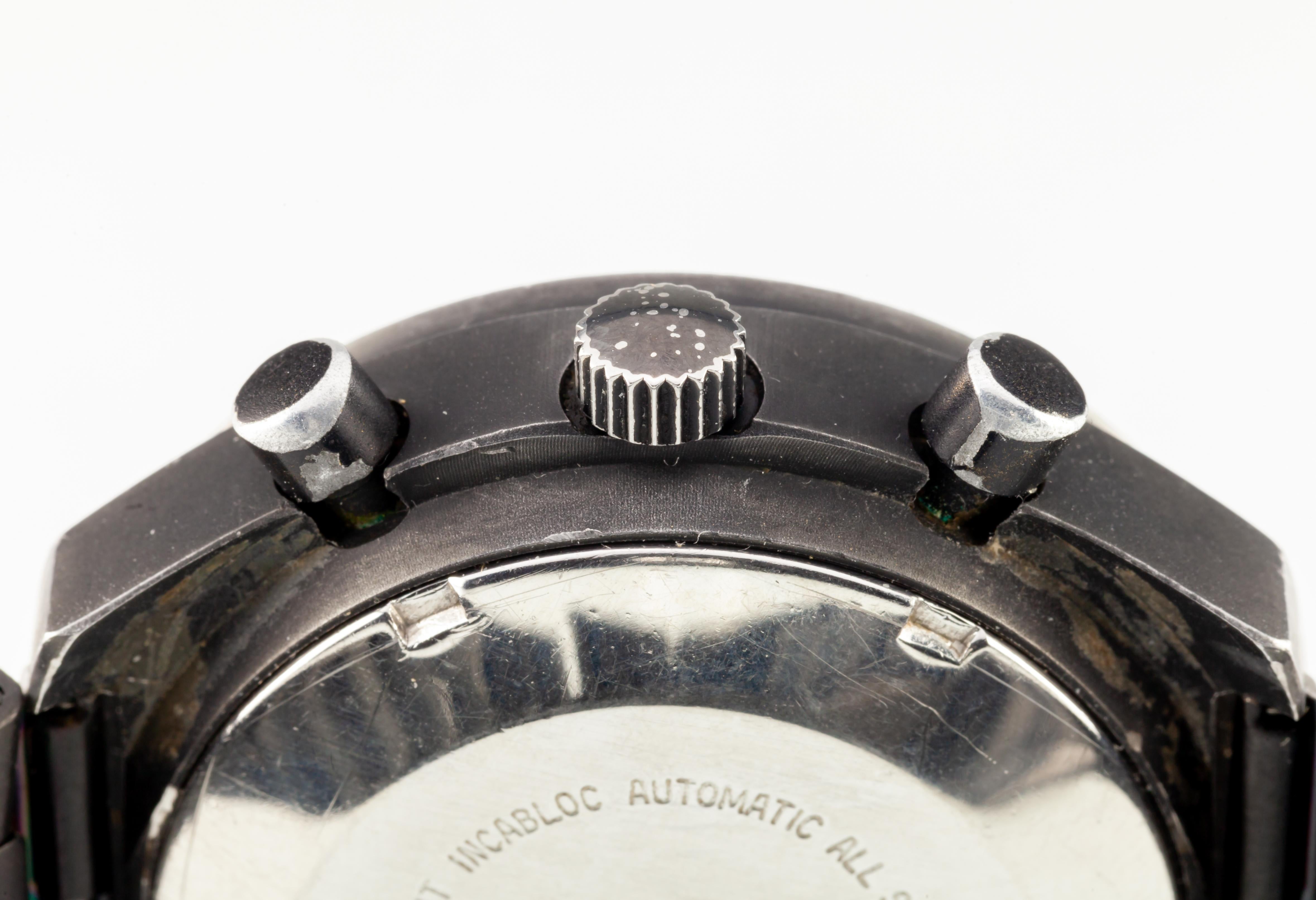 Heuer Chronographe automatique Pasadena avec fonction jour/date et cadran noir 750.501 en vente 1