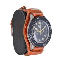 Heuer Bundeswehr Steel and Gun Metal Chronograph with Original Dial and Bezel