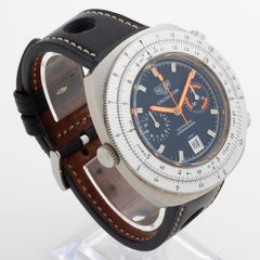 Heuer Calculator Chronograph ref 110.633. 45mm Case, Stainless Steel, c 1975