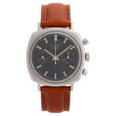 Heuer Camaro 7743N, 37mm Schwarzes Zifferblatt ohne Tachymeter, Valijoux 7730 Manual, um 1968