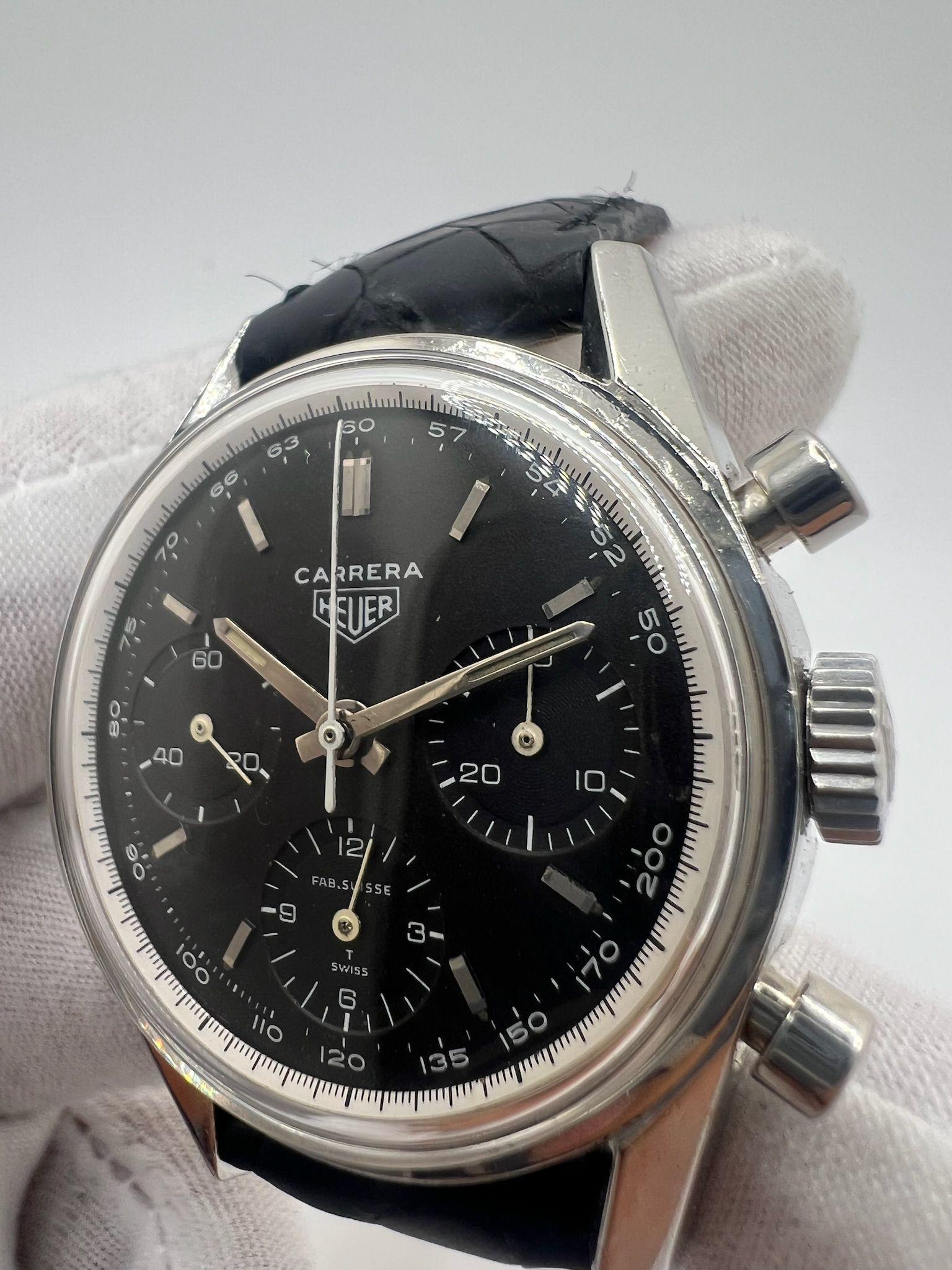 Art déco Heuer Carrera 2447 NT 1ère exécution en vente