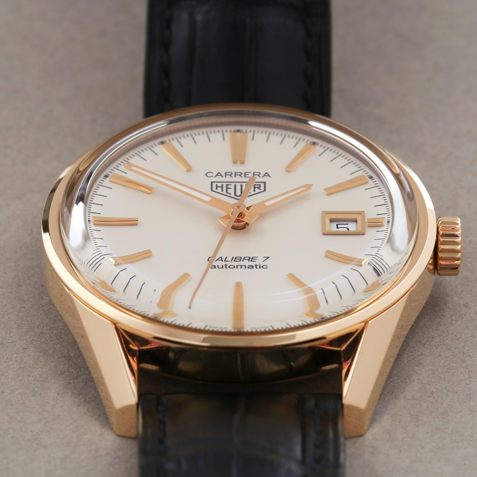 Heuer Carrera Calibre 7 WAR2140 Men's Yellow Gold Watch In Excellent Condition In Bishops Stortford, Hertfordshire