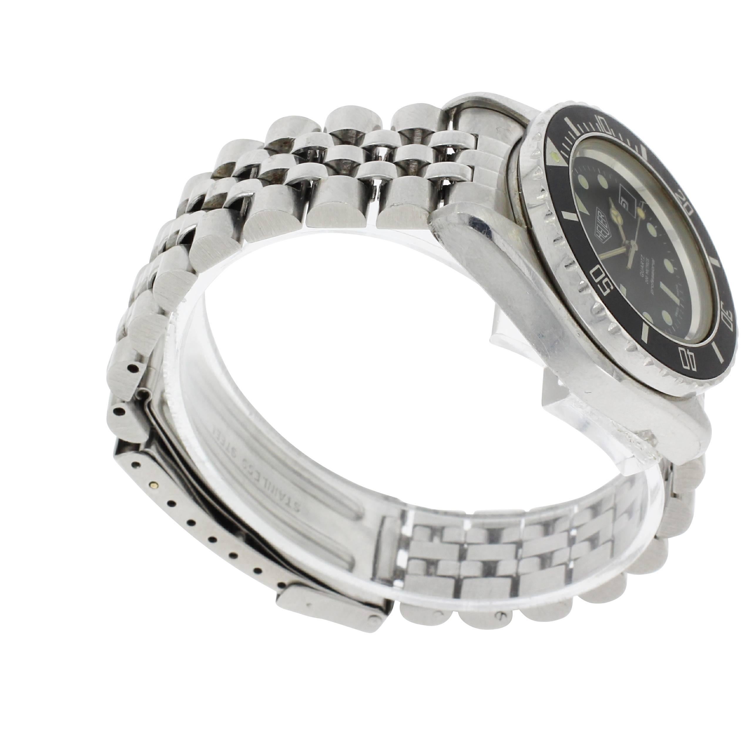 Heuer Carrera Divers 980.015 Mid Size Wristwatch Steel For Sale 1