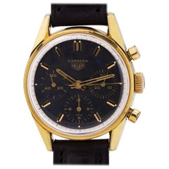 Heuer Carrera Yellow Gold Manual Wind Wristwatch Ref 2448, circa 1960s