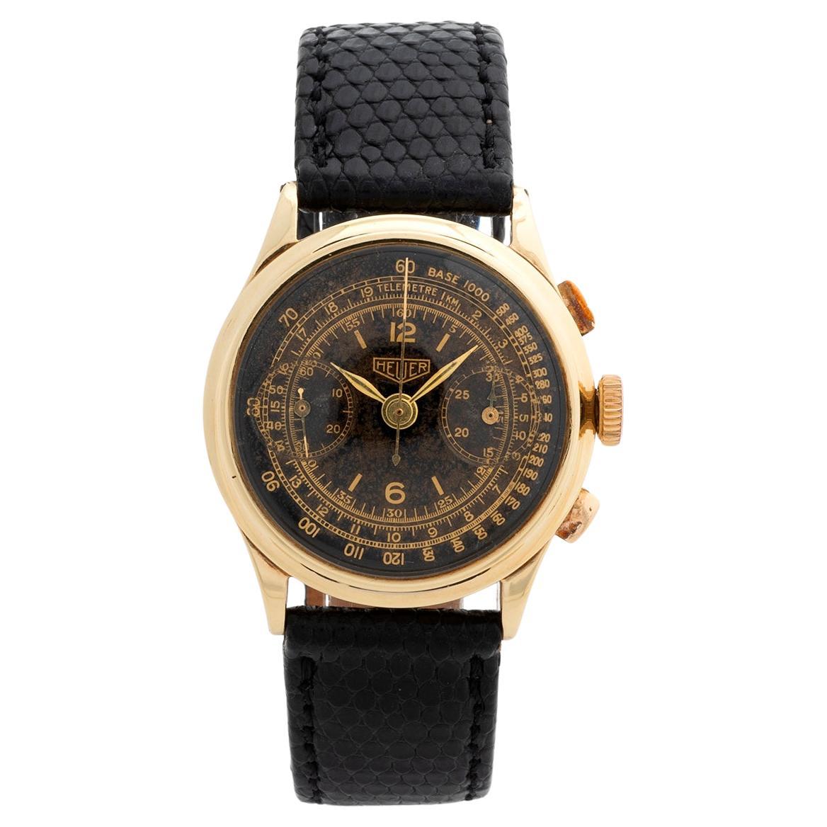 Heuer Chronograph Wristwatch 2403 Telemetre / Tachymetre. Cal .13 Mvmt, c 1935.