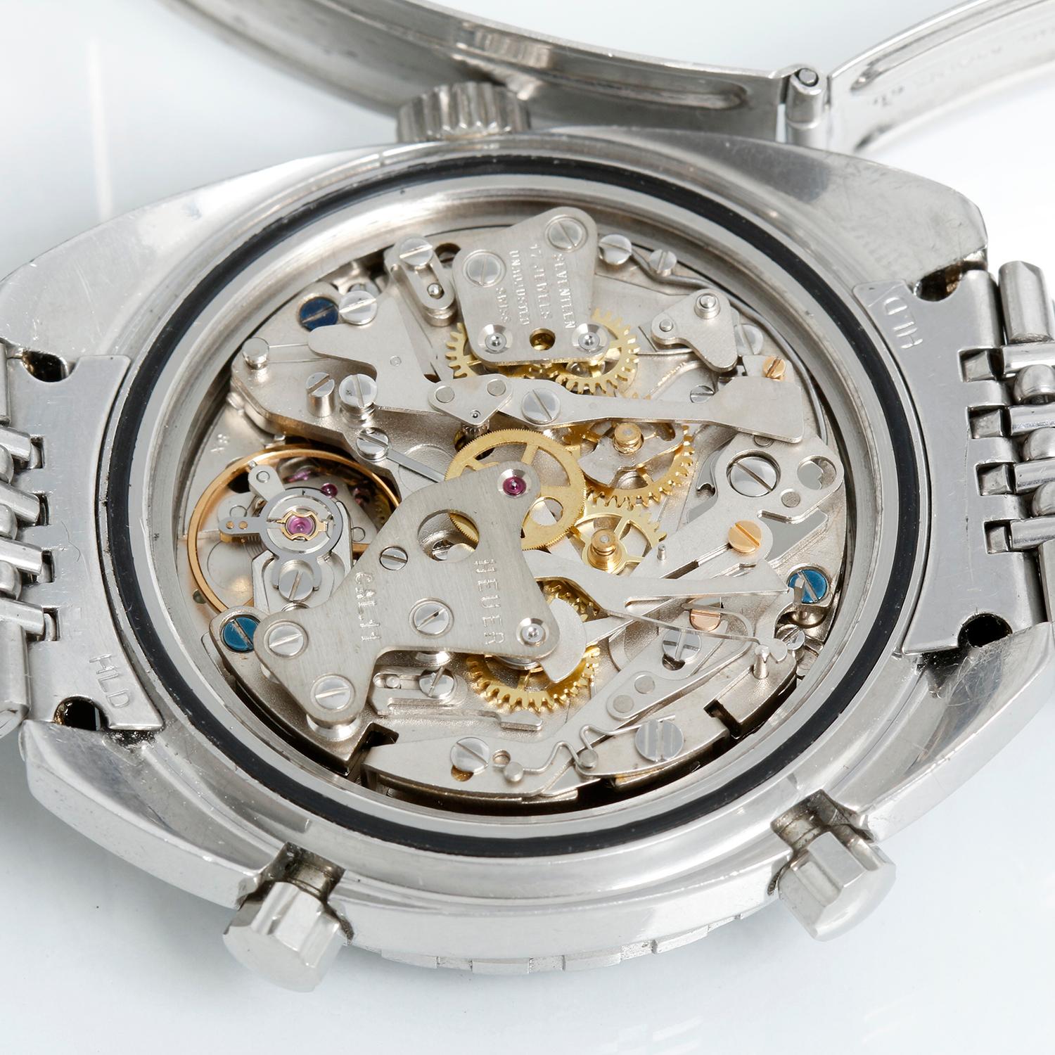 Heuer „Derek Bell“ Autavia Edelstahl Herrenuhr Ref 1163 MH, Autavia  Jahrgang 1970 im Angebot 3