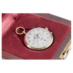 Heuer Gold-Plated Moonphase Montre de poche plaquée or avec boîte et papiers