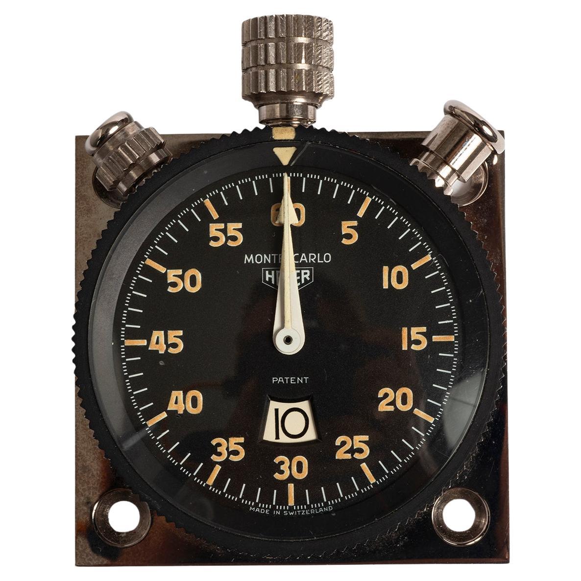 Heuer Monte Carlo Dashboard Stopwatch / Rally Timer. (Aviation) Year c 1965...