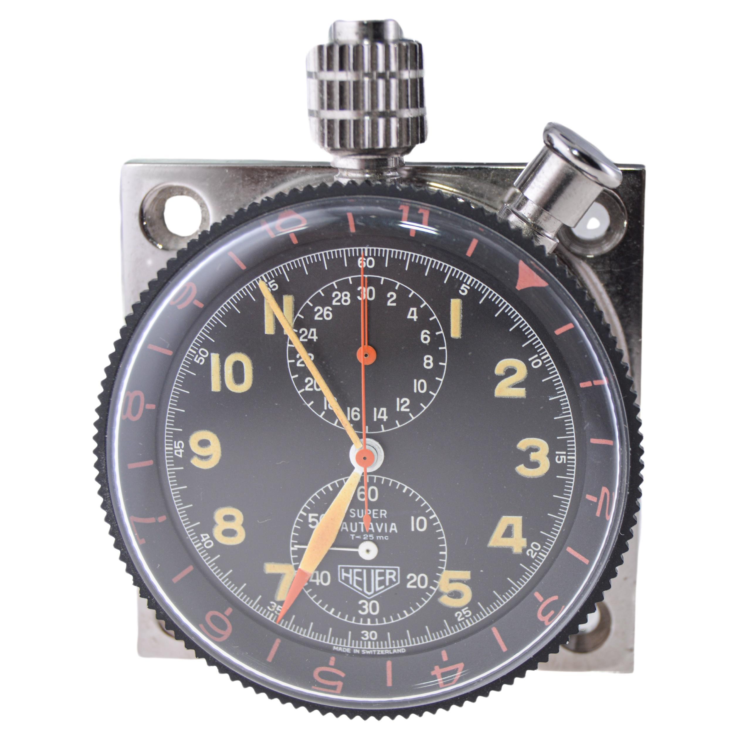 Women's or Men's Heuer Racing Clock in New Old Stock Condition  For Sale