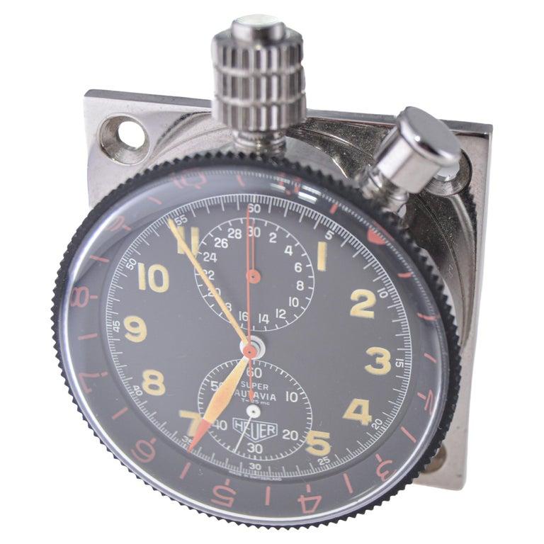Chrome Heuer Racing Clock in New Old Stock Condition  For Sale