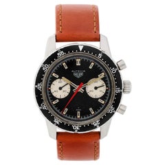 Heuer Stainless Steel Vintage Autavia Chronograph Manual Wristwatch Ref CAL 7733