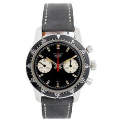 Heuer Edelstahl Vintage Autavia Chronograph Handaufzug Armbanduhr Ref CAL 7733