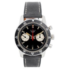 Heuer Stainless Steel Vintage Autavia Chronograph Manual Wristwatch Ref CAL 7733