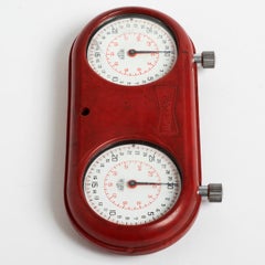 Heuer Stopwatch, Champion Spark Plugs Case, Leonidas Movement, Circa 1970's