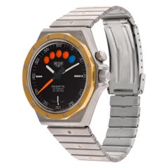 Heuer Vintage 18k yellow gold & staineless steel 38mm auto watch