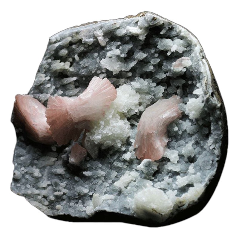 Heulandite su calcedonio dal distretto di Nasik, Maharashtra, India