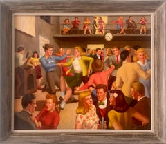 "Ballo al liceo" WPA Scena moderna americana della metà del 20° secolo Realismo sociale