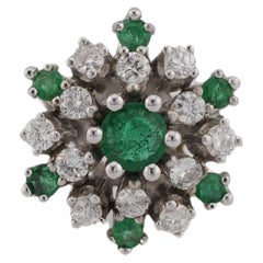 Heute Gold Emerald Cluster Ring, US 8