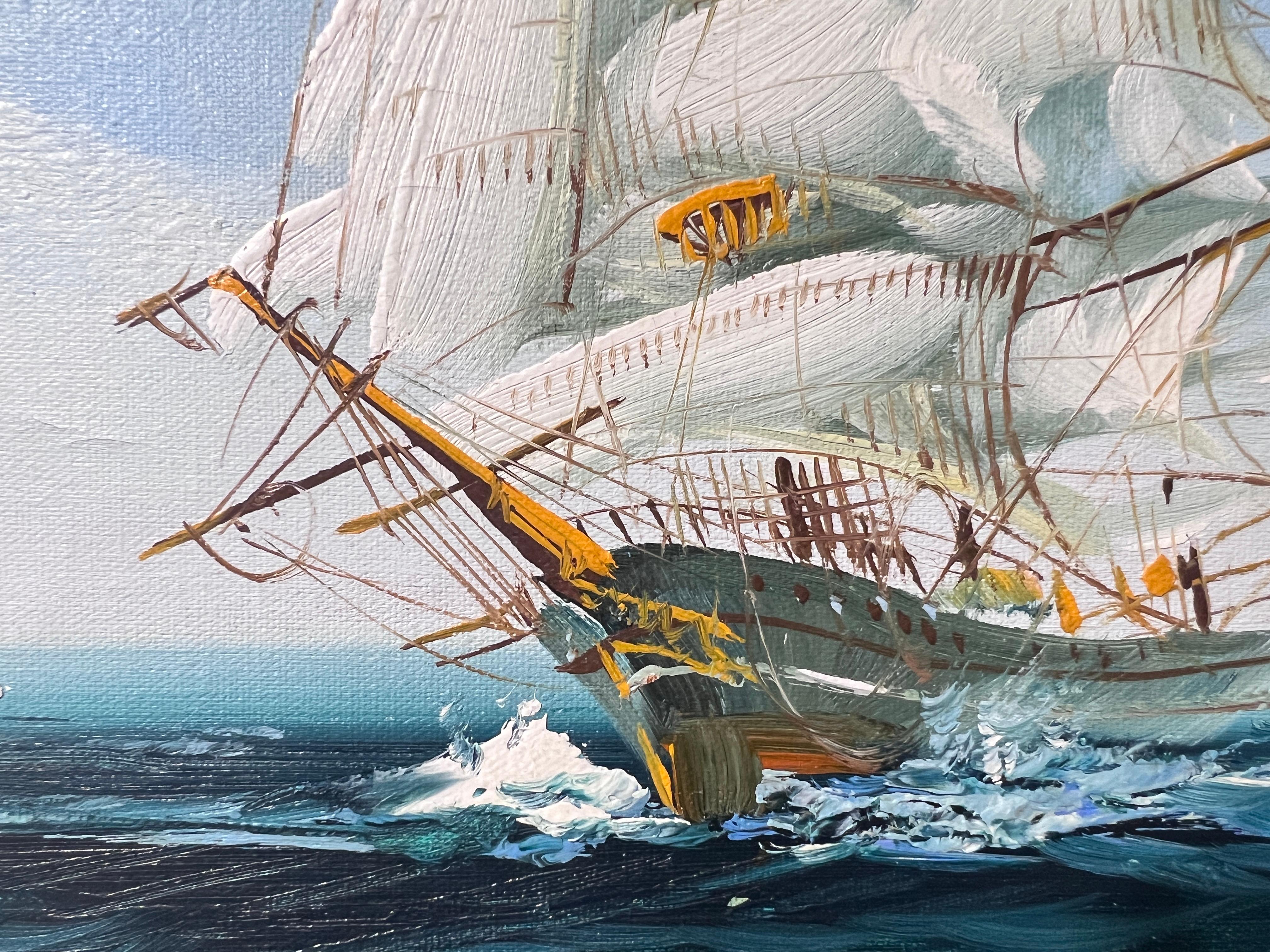 Listed Artist Hewett JACKSON 1914-2007, seascape Original oil painting on canvas 9