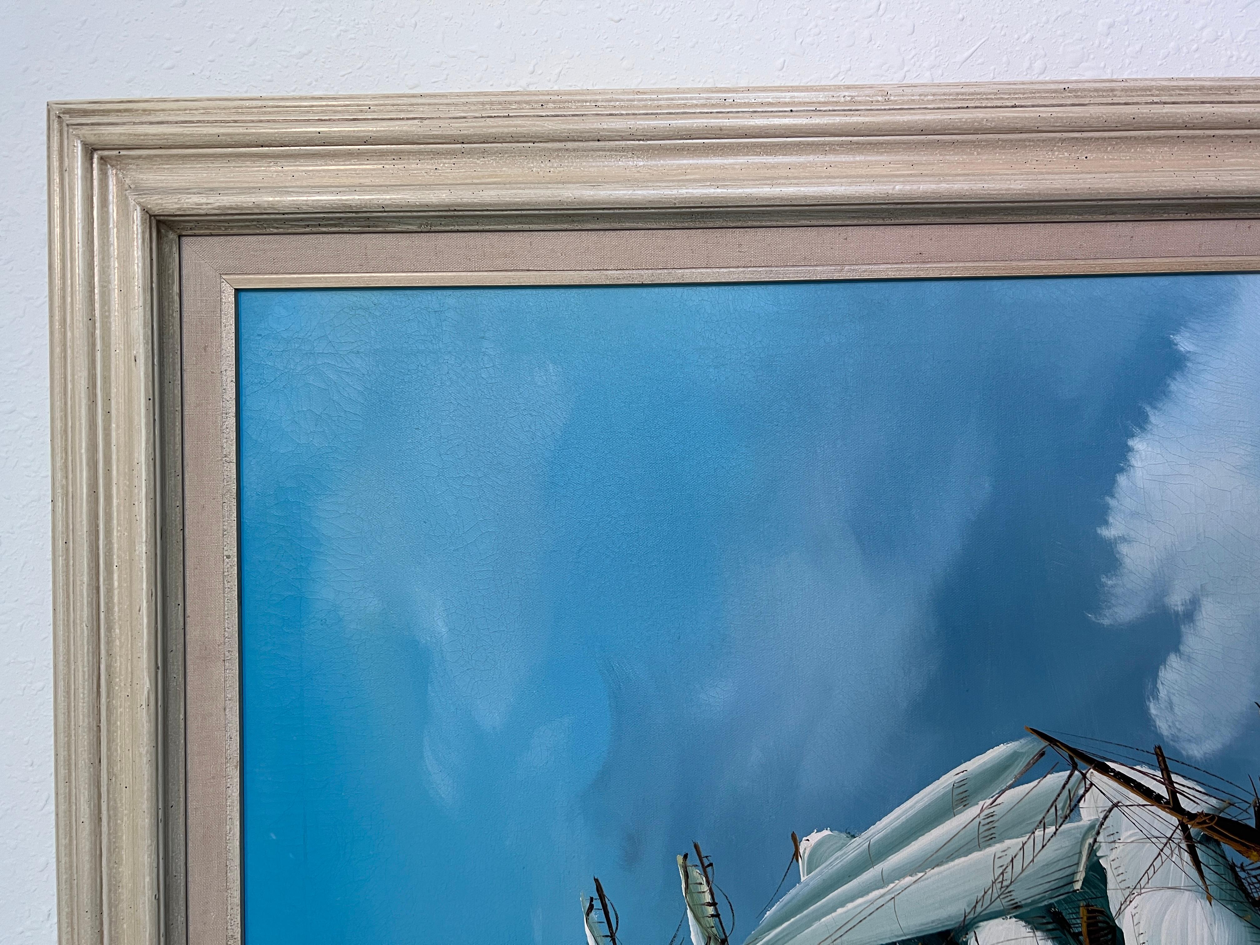 Artista quotato Hewett JACKSON 1914-2007, paesaggio marino Pittura ad olio originale su tela in vendita 1