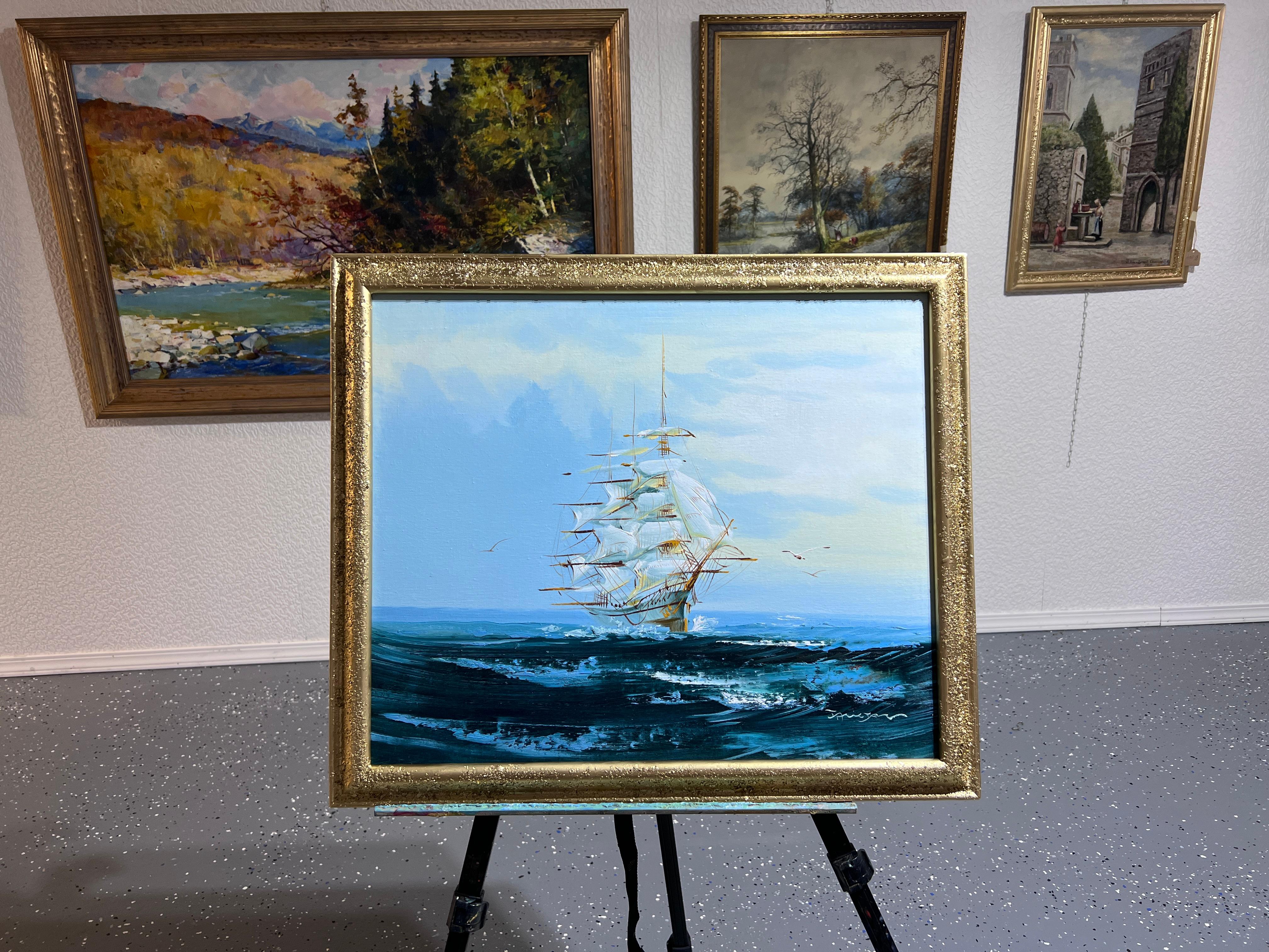 Listed Artist Hewett JACKSON 1914-2007, seascape Original oil painting on canvas 7