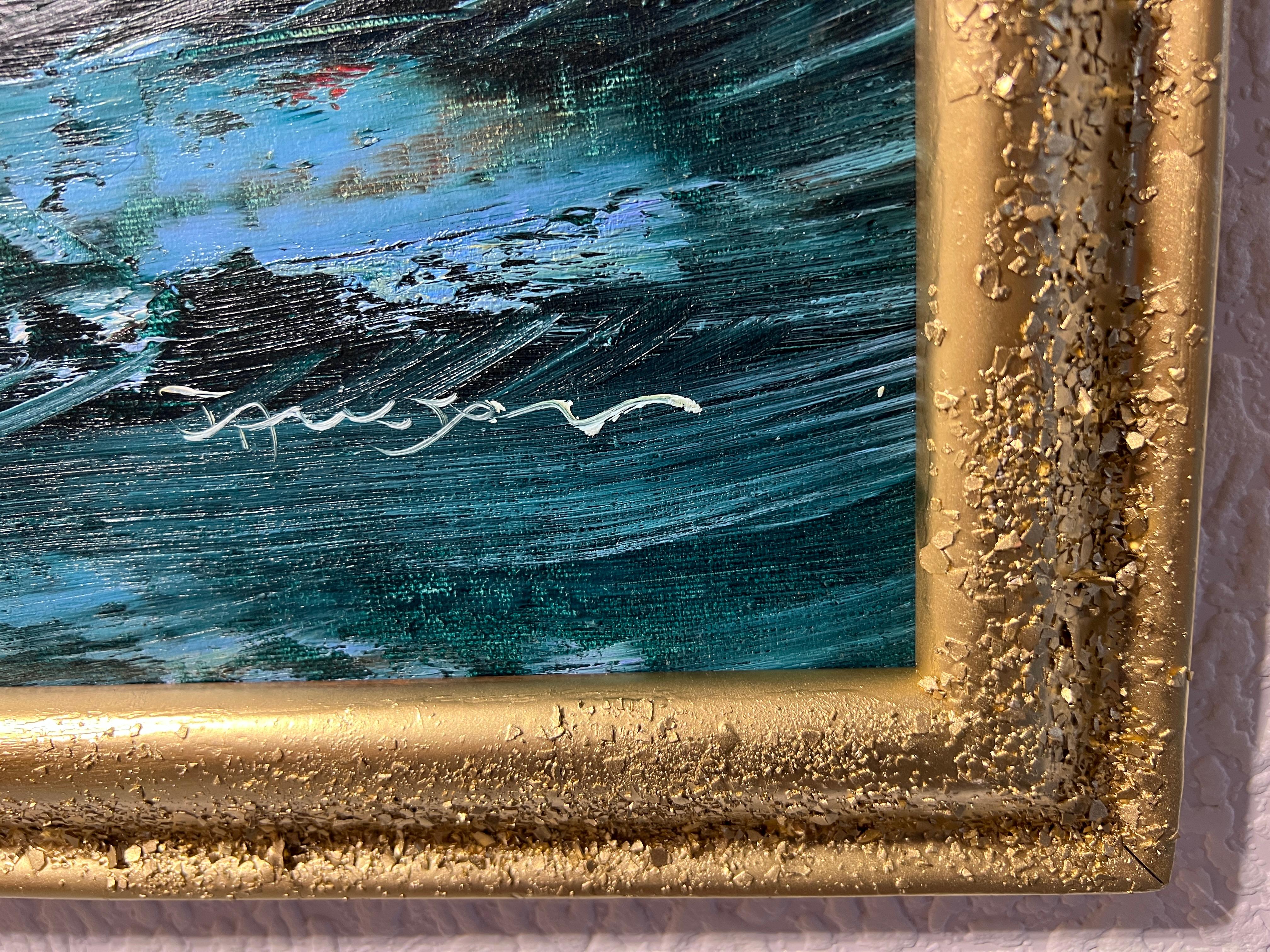 Listed Artist Hewett JACKSON 1914-2007, seascape Original oil painting on canvas 3