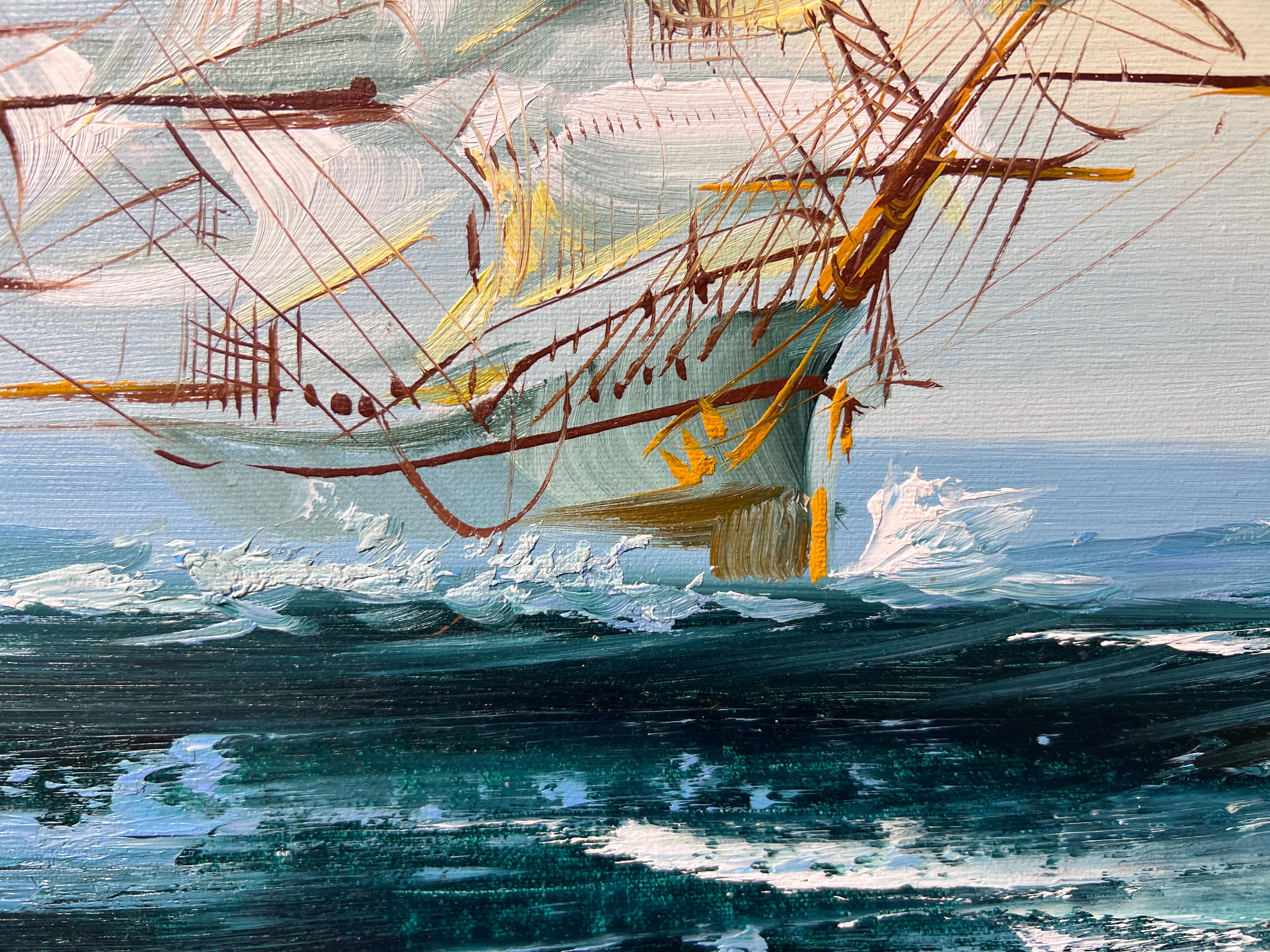 Listed Artist Hewett JACKSON 1914-2007, seascape Original oil painting on canvas 4