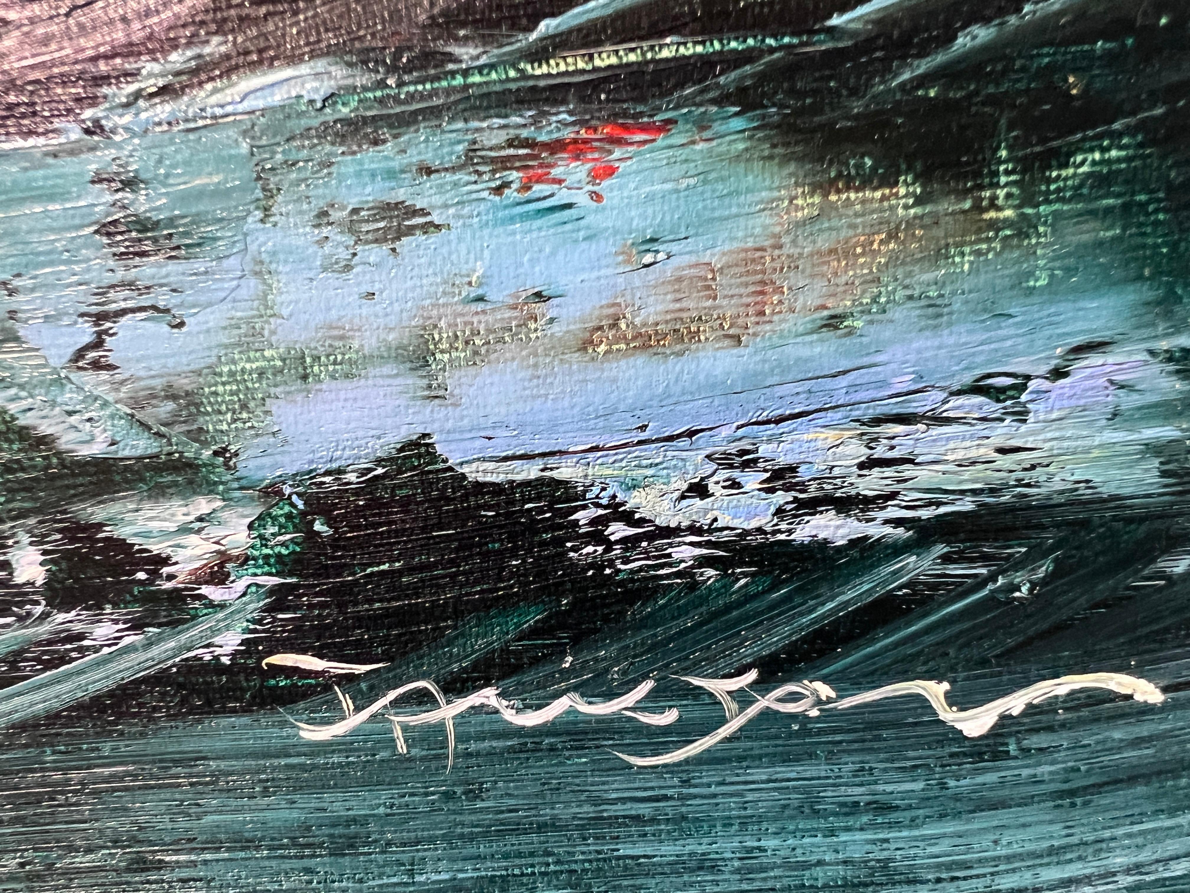 Listed Artist Hewett JACKSON 1914-2007, seascape Original oil painting on canvas 5