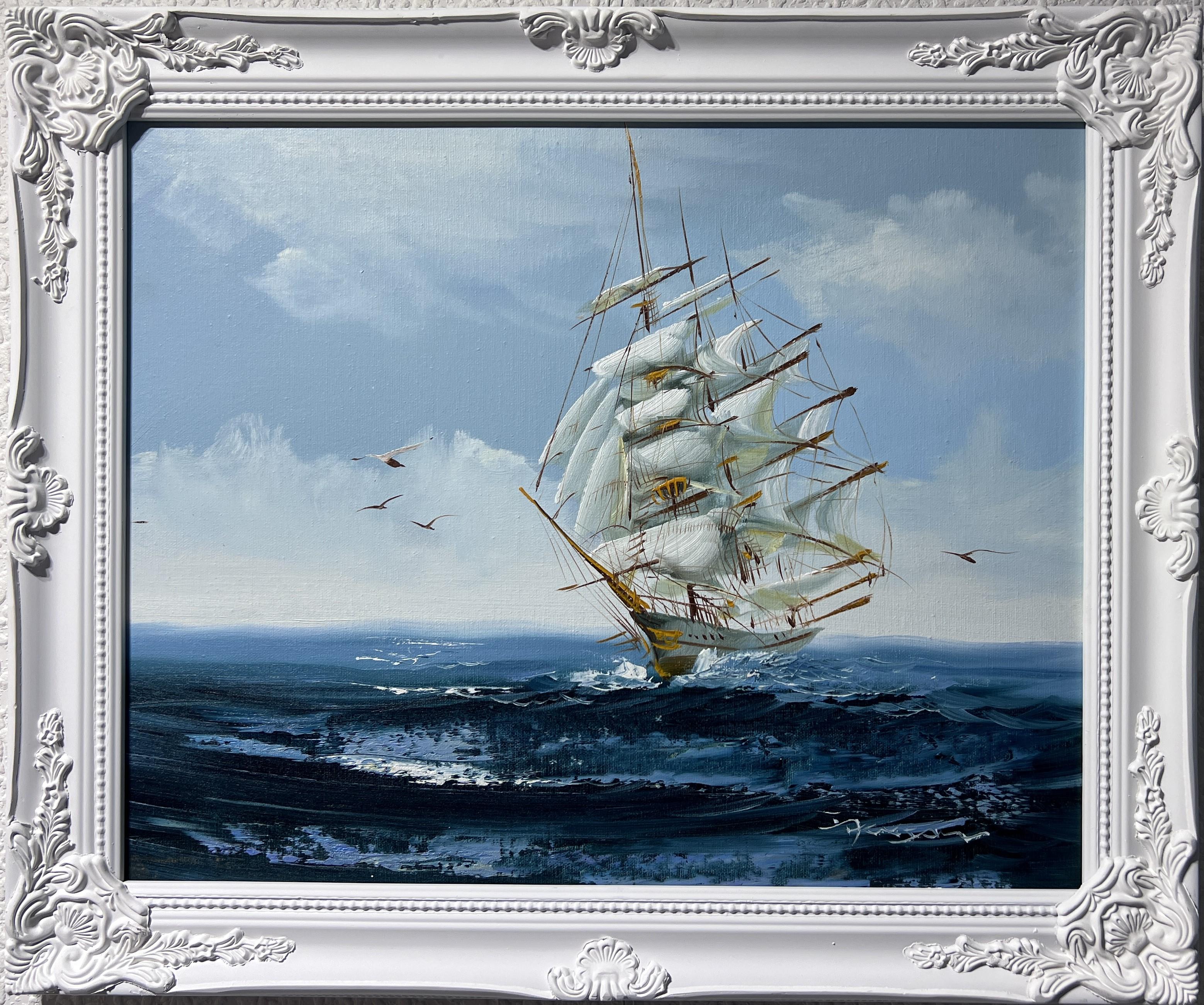 Hewett Jackson Landscape Painting - Listed Artist Hewett JACKSON 1914-2007, seascape Original oil painting on canvas