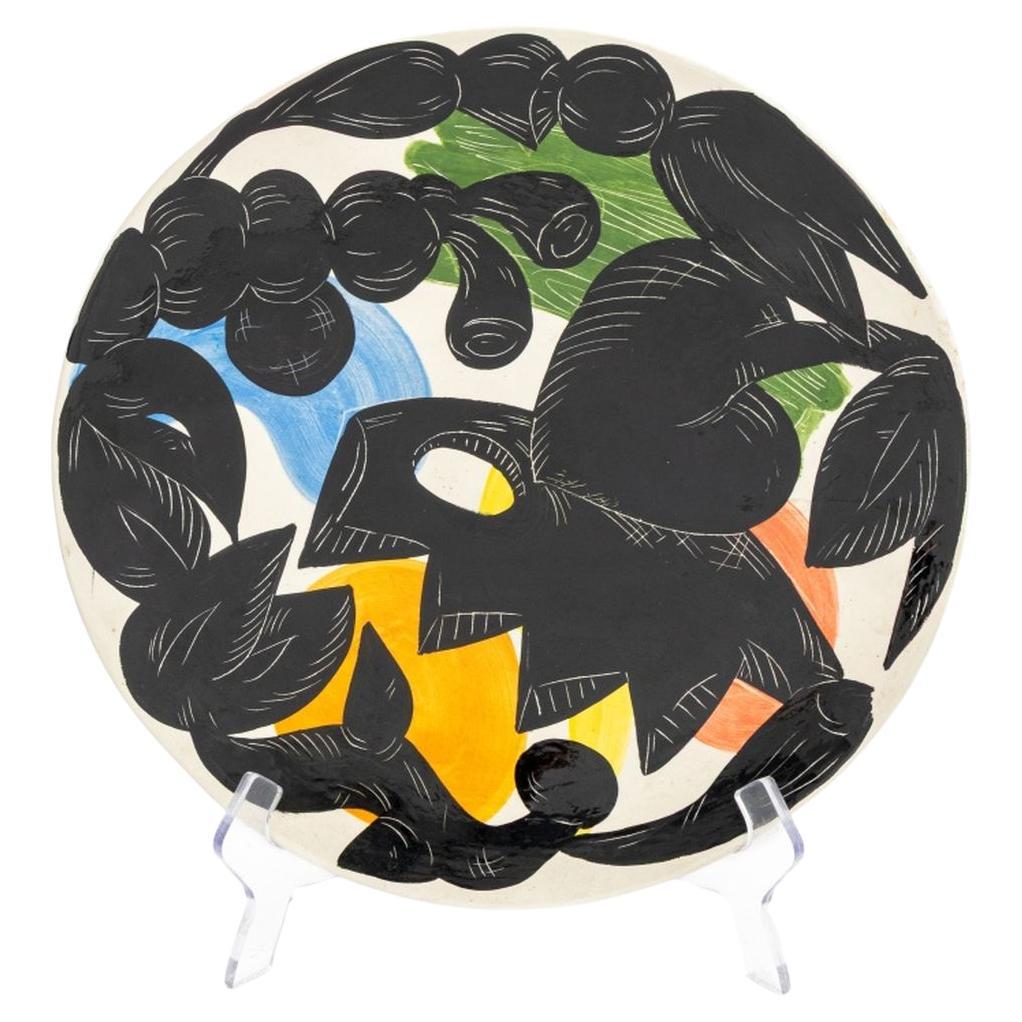 Piatto da parete in ceramica d'arte astratta Hewitt