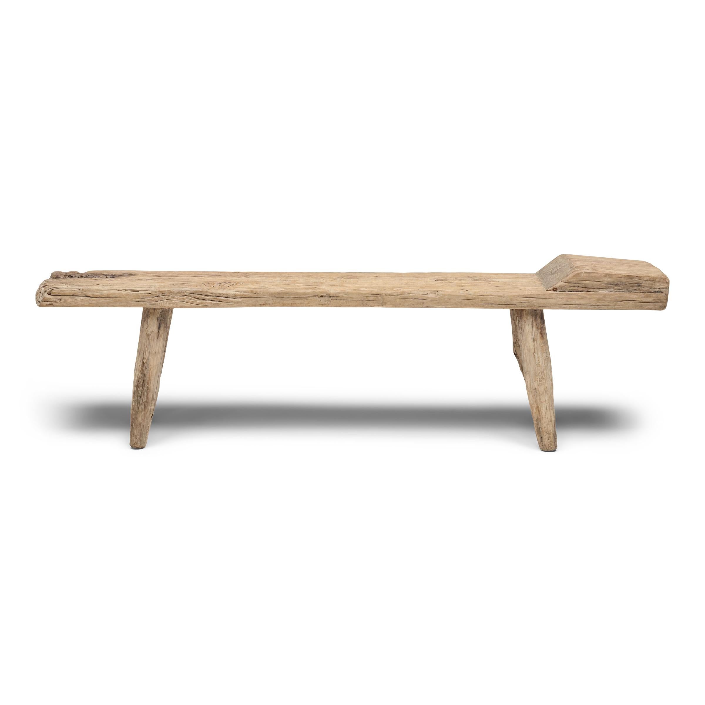 Organic Modern Hewn Beech Timber Bench