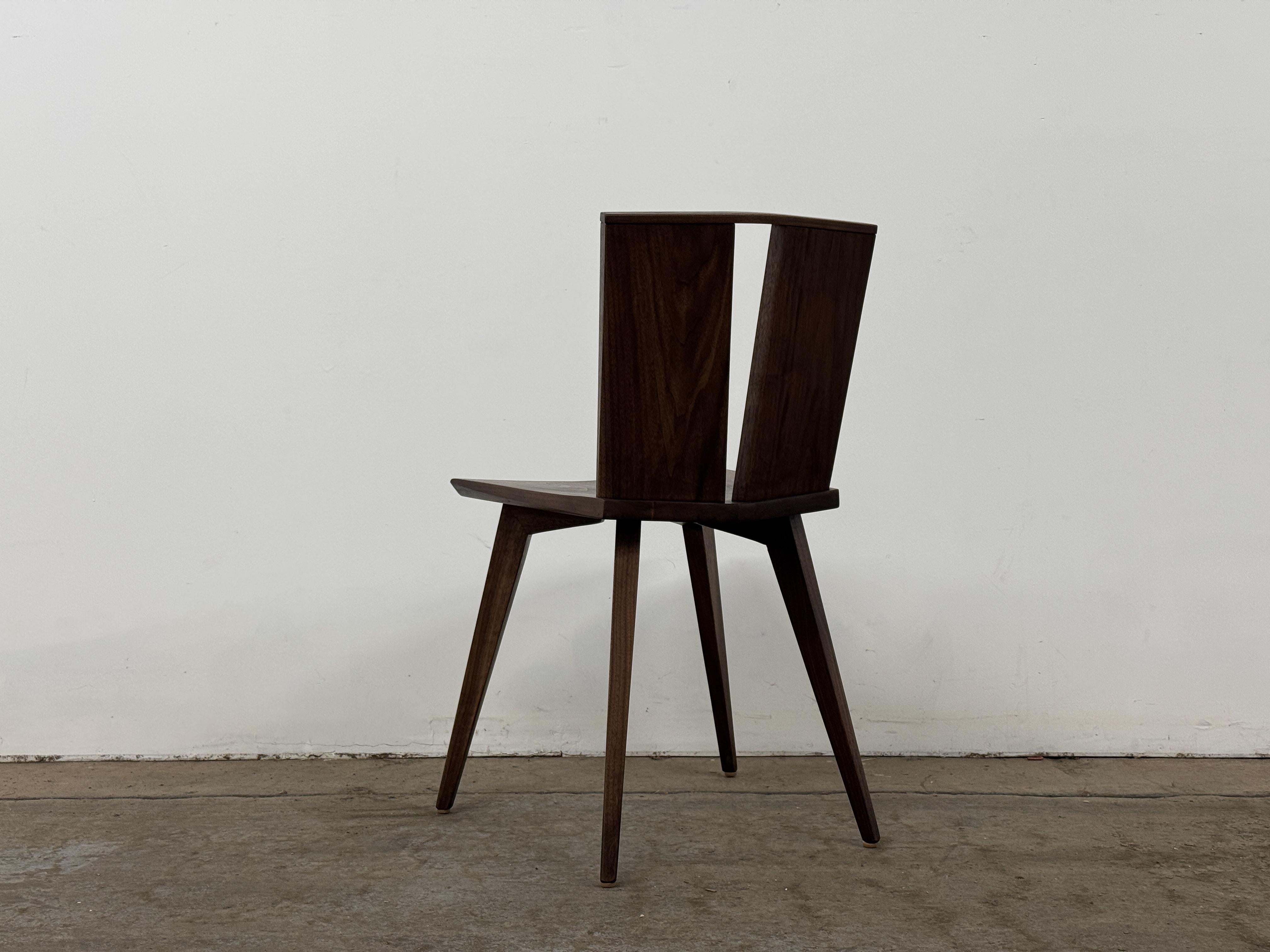 Teak HEWN Modern Dining Chair, Sculptural Slab Side Chair, Accent Chair, Vanity Chair For Sale