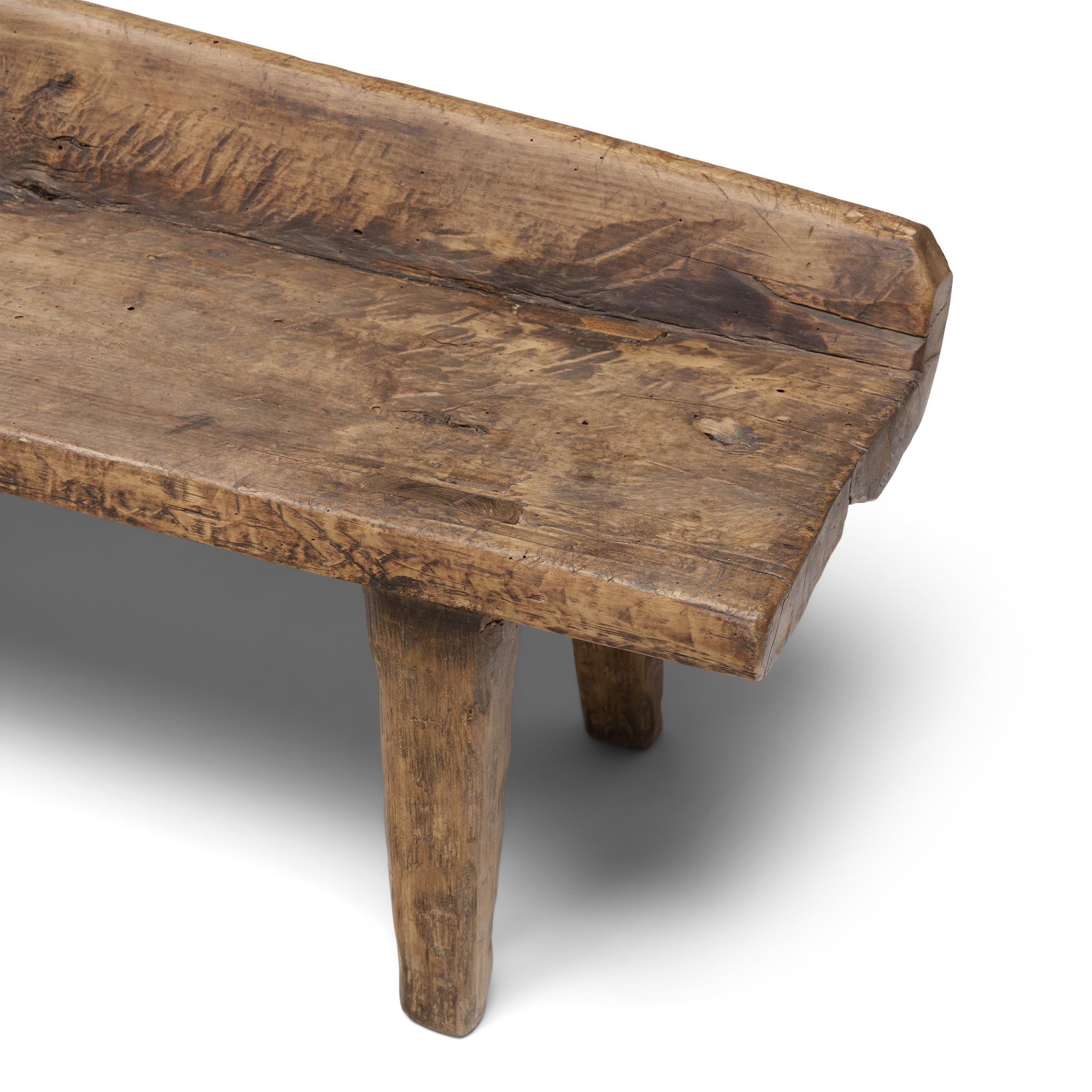 Chinese Hewn Timber Pillow Bench