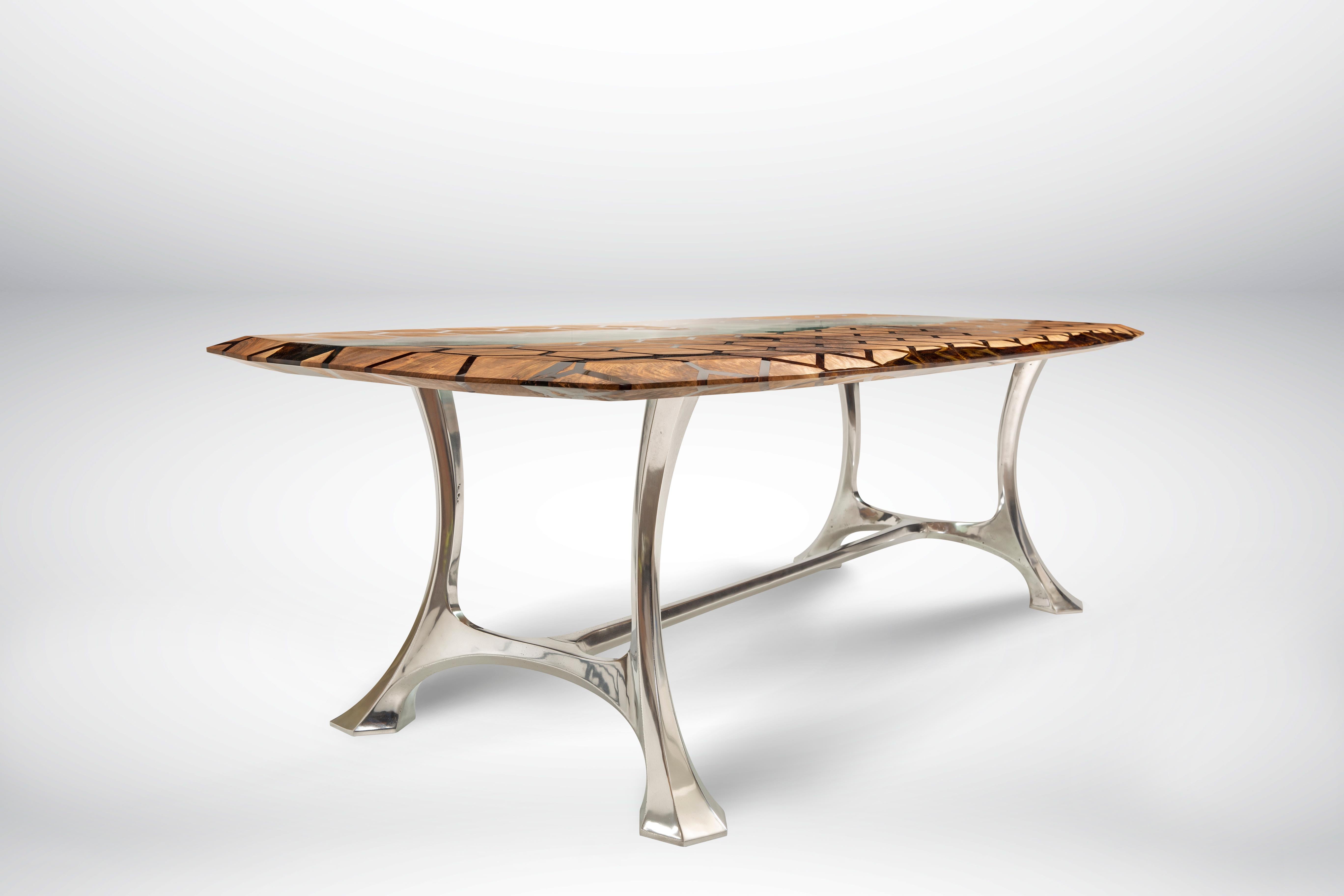 Mid-Century Modern Hex 240 Epoxy Resin Dining Table For Sale