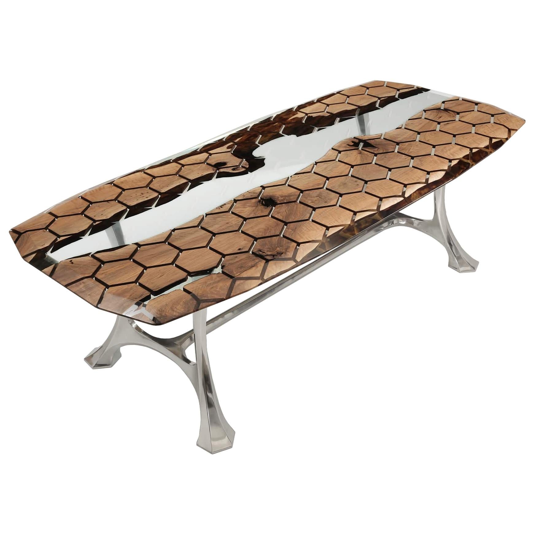 Hex 240 Epoxy Resin Dining Table For Sale