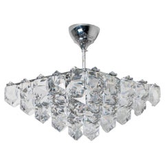 Lámpara Colgante Kinkeldey Hex de Cristal Cromado, 1970