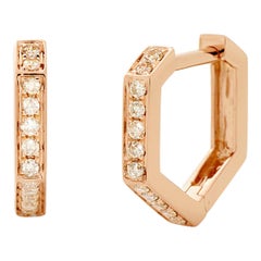 Eva Fehren Hex Hoop Earrings in 18 Karat Rose Gold