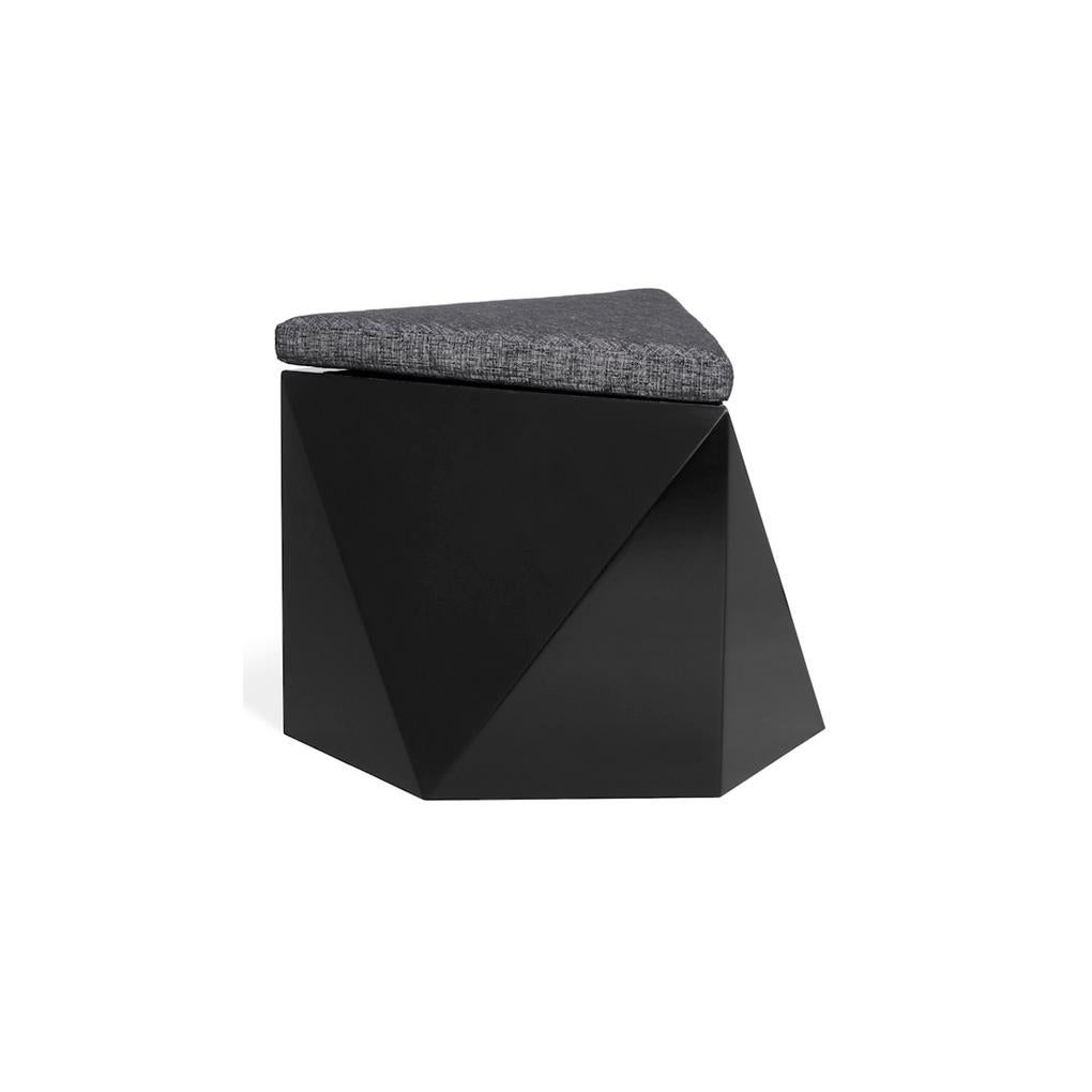 Hand-made lacquered covered wooden stool, topped by complementary cushion with your choice of a textile. The production involves constant form study, quality management, attention to material selection, and skilled craftsmanship cured in every