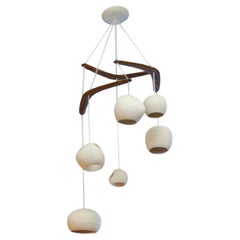 Hex • Sculptural Ceramic Chandelier • Six Light Pendant • Unique Lighting