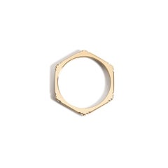 Hex Ring II, Hexagonal Yellow Gold Ring