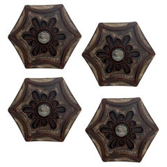Hex-shaped Star Ceramic Wall Lights, Germany, 1970