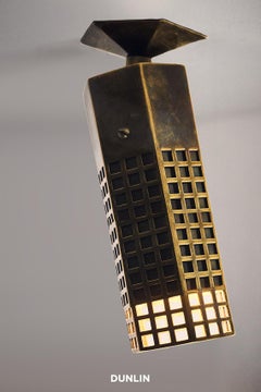 Hex Spot Light, Raw Tarnished Brass by DUNLIN