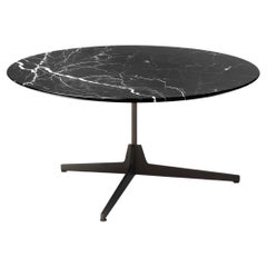 Hexa Large Round Coffee Table in Noir Marble Top & Matt Black Base, Enzo Berti
