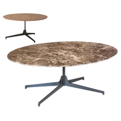 Hexa Large Round Coffee Table in Walnut Veneer Top & Matt Black Base, Enzo Berti