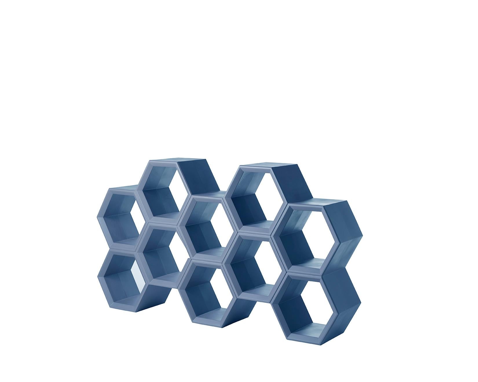 Contemporary Hexa Milky White Bookcase by Taeke Halma For Sale