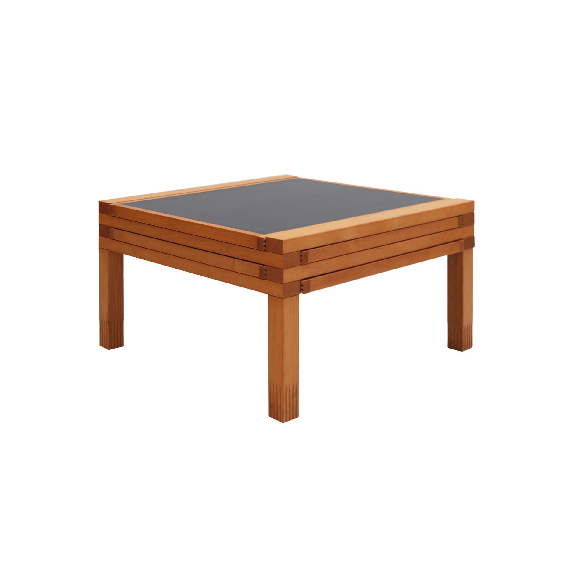Wood Hexa Model Table Designed by Bernard Vuarnesson, Edited by Bellato 80s. For Sale
