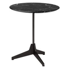 Mesa de centro redonda pequeña Hexa con tapa de mármol negro y base negra mate, Enzo Berti