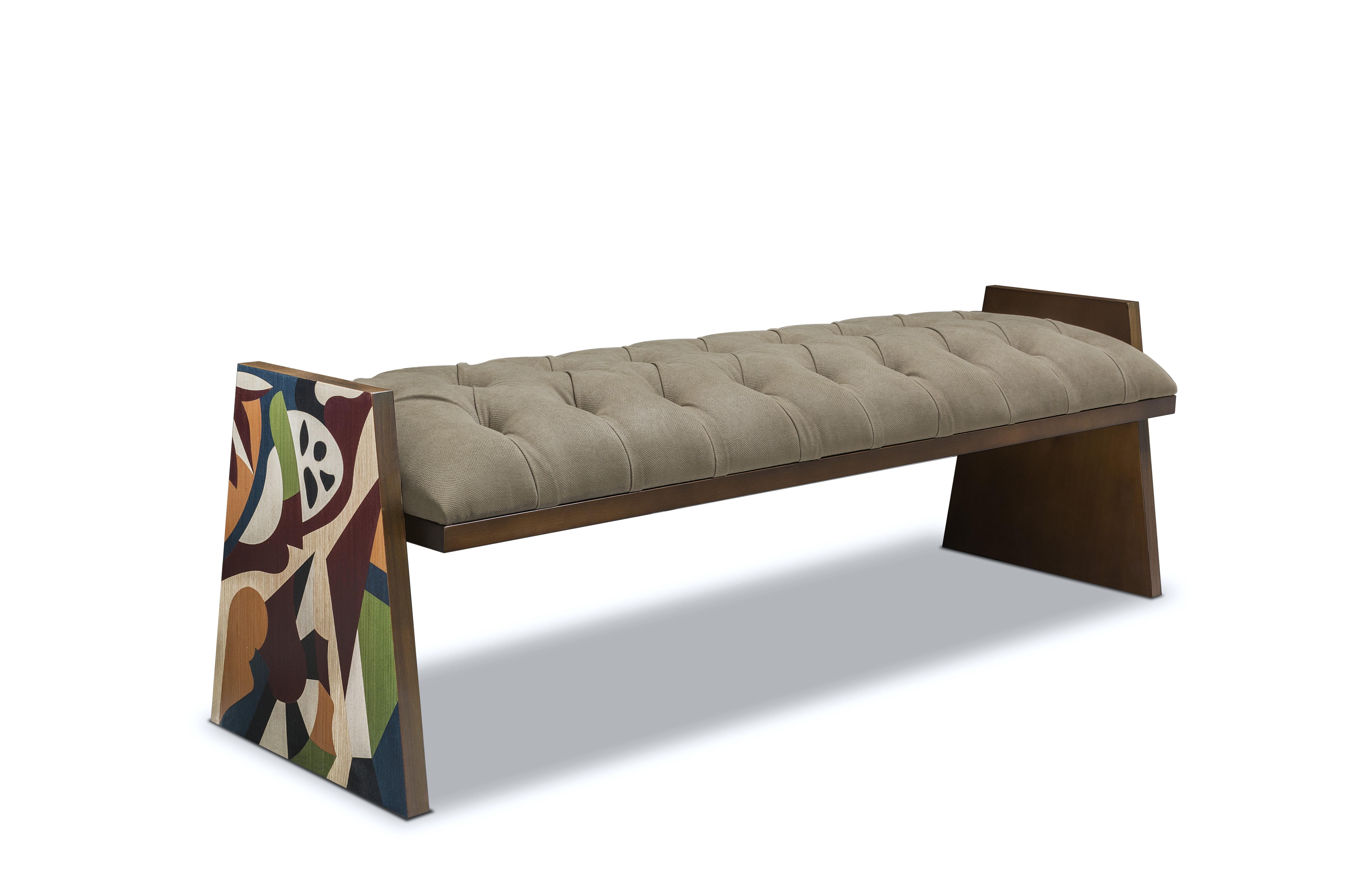 Tappezzeria Panchina in legno ''HEXA BENCH'' in vendita