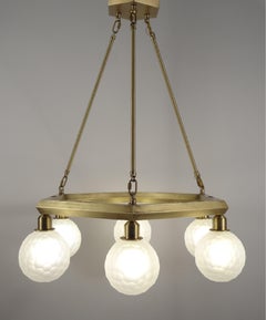 Handmade Hexad Chandelier by Furthur Design, Cut Glass Orbs & Brass 2026